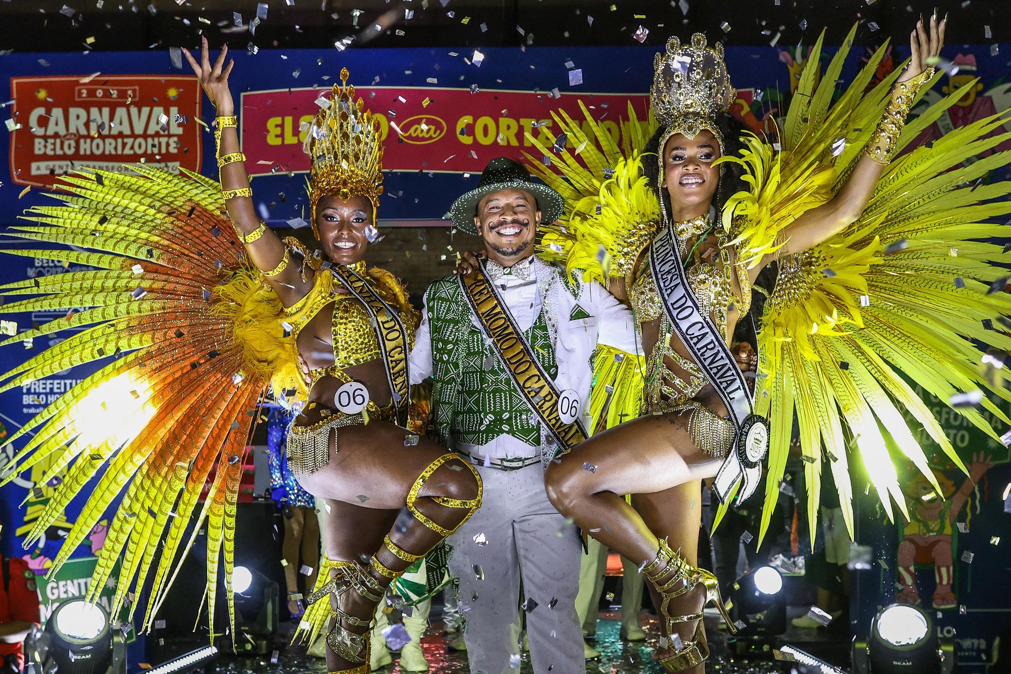 Rei Rafael Eduardo, rainha Mari Lopes, e a princesa Nzambi Niara foram eleitos neste domingo