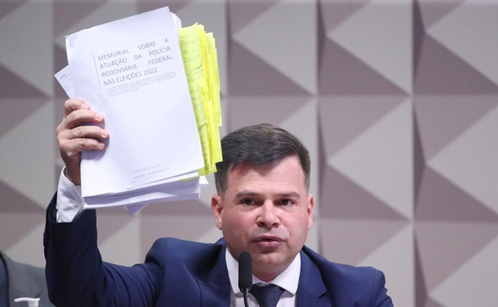 Ex-diretor geral da Polícia Rodoviária Federal (PRF) Silvinei Vasques, durante depoimento na CPMI do 8 de janeiro