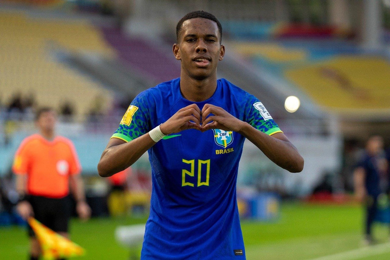 Estêvão, alvo do Chelsea, pela Seleção do Brasil Sub-17 (Foto: Leto Ribas/CBF)