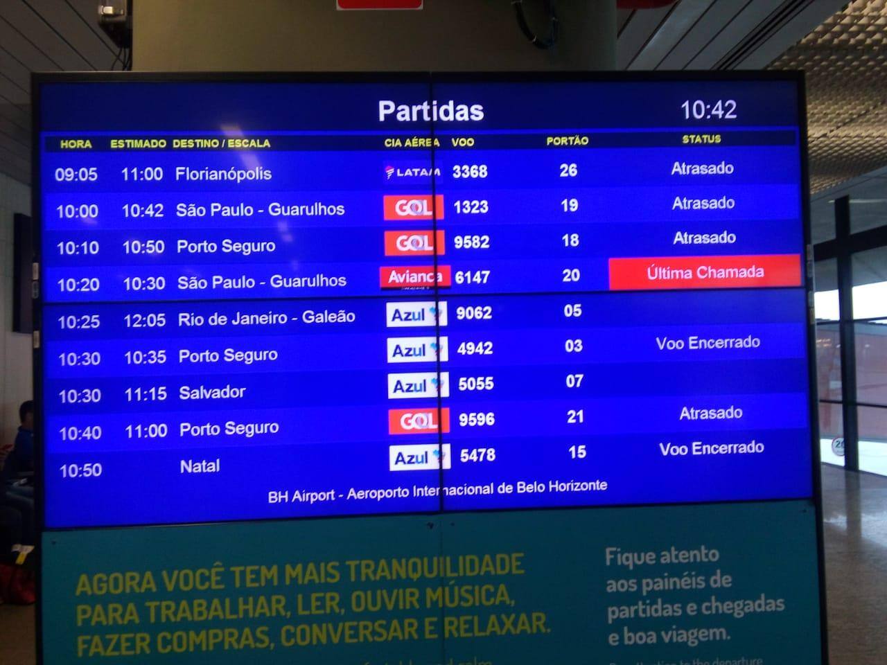 Uma série de voos estão atrasados
