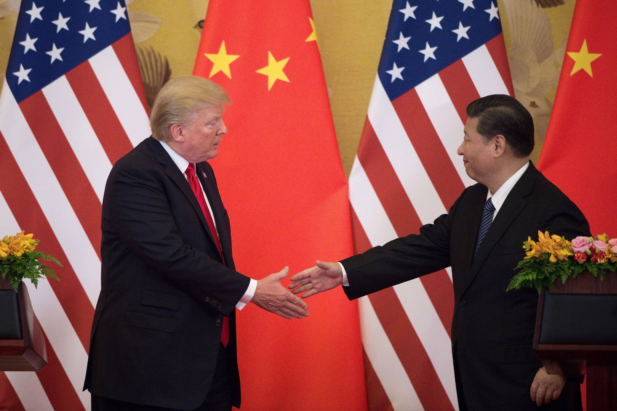 O presidente americano Donald Trump e seu colega chinês, Xi Jinping