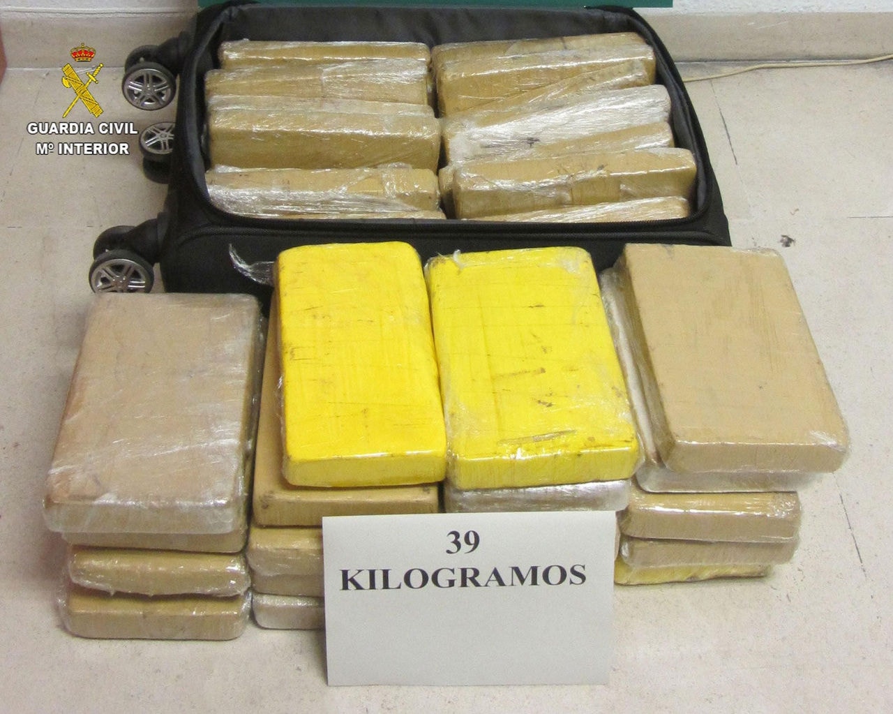Cocaína apreendida na Espanha em 2019