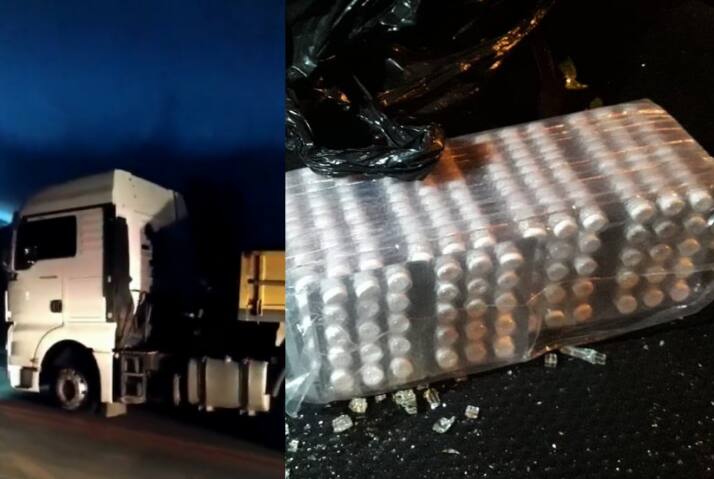 Motorista fura blitz, PM atira em pneu e quebra janela para parar caminhão em MG