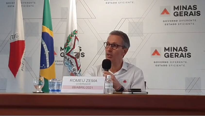 Romeu Zema se mostrou preocupado com nova variante do coronavírus identificada em Minas Gerais