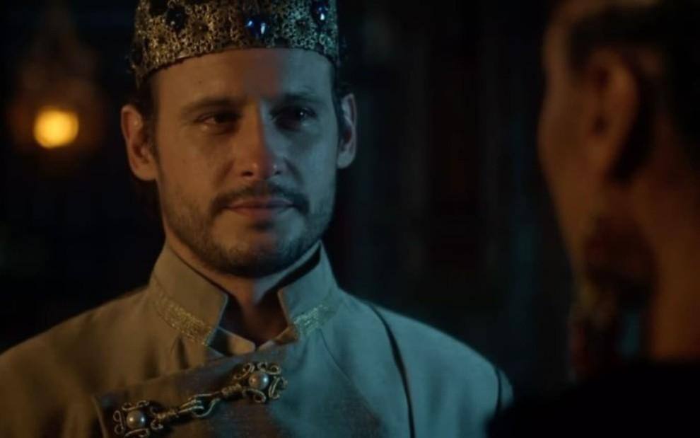 Guilherme Dellorto como o rei Salomão na décima temporada de Reis, intitulada A Decadência