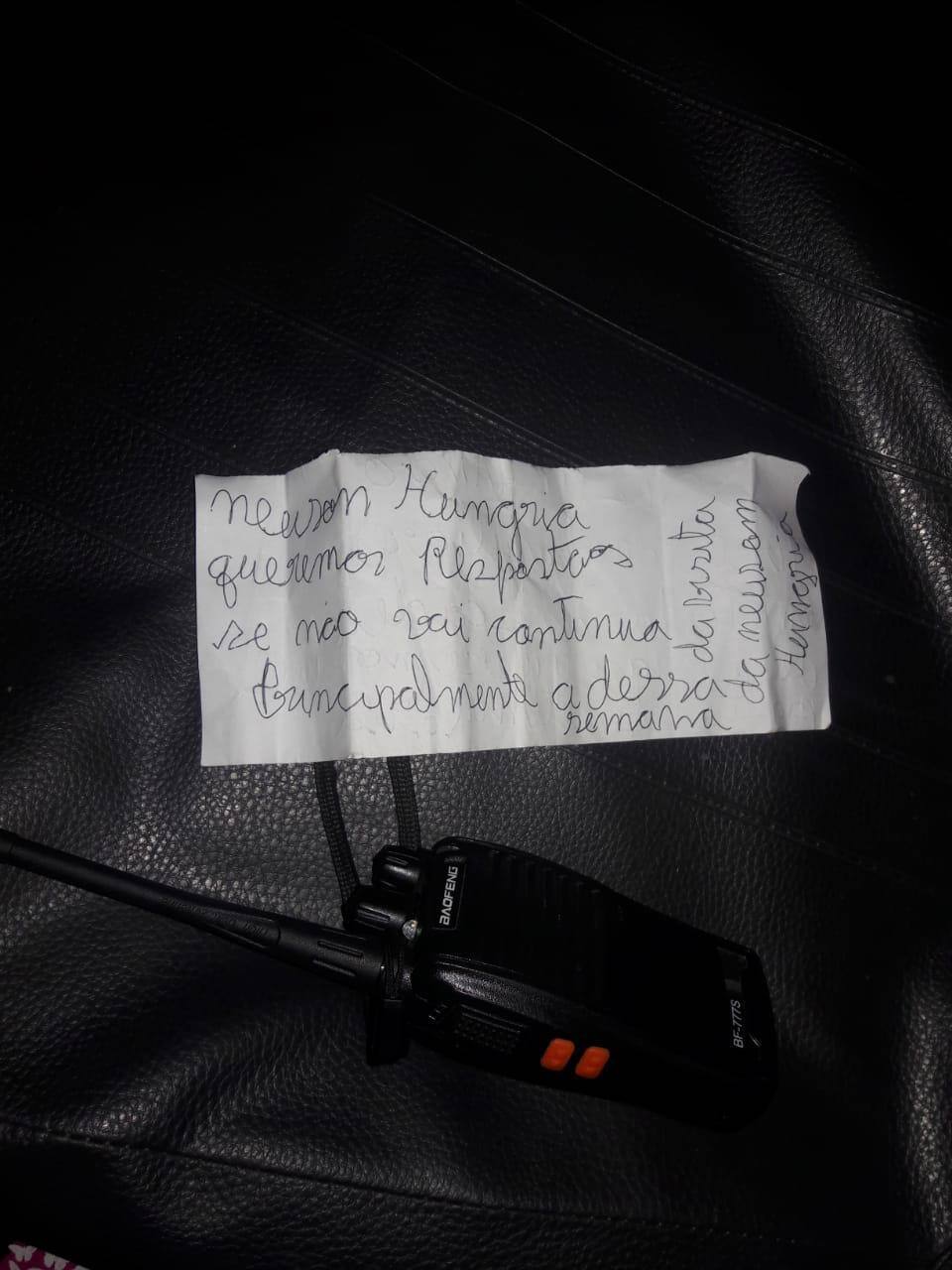 Bilhete ônibus queimado