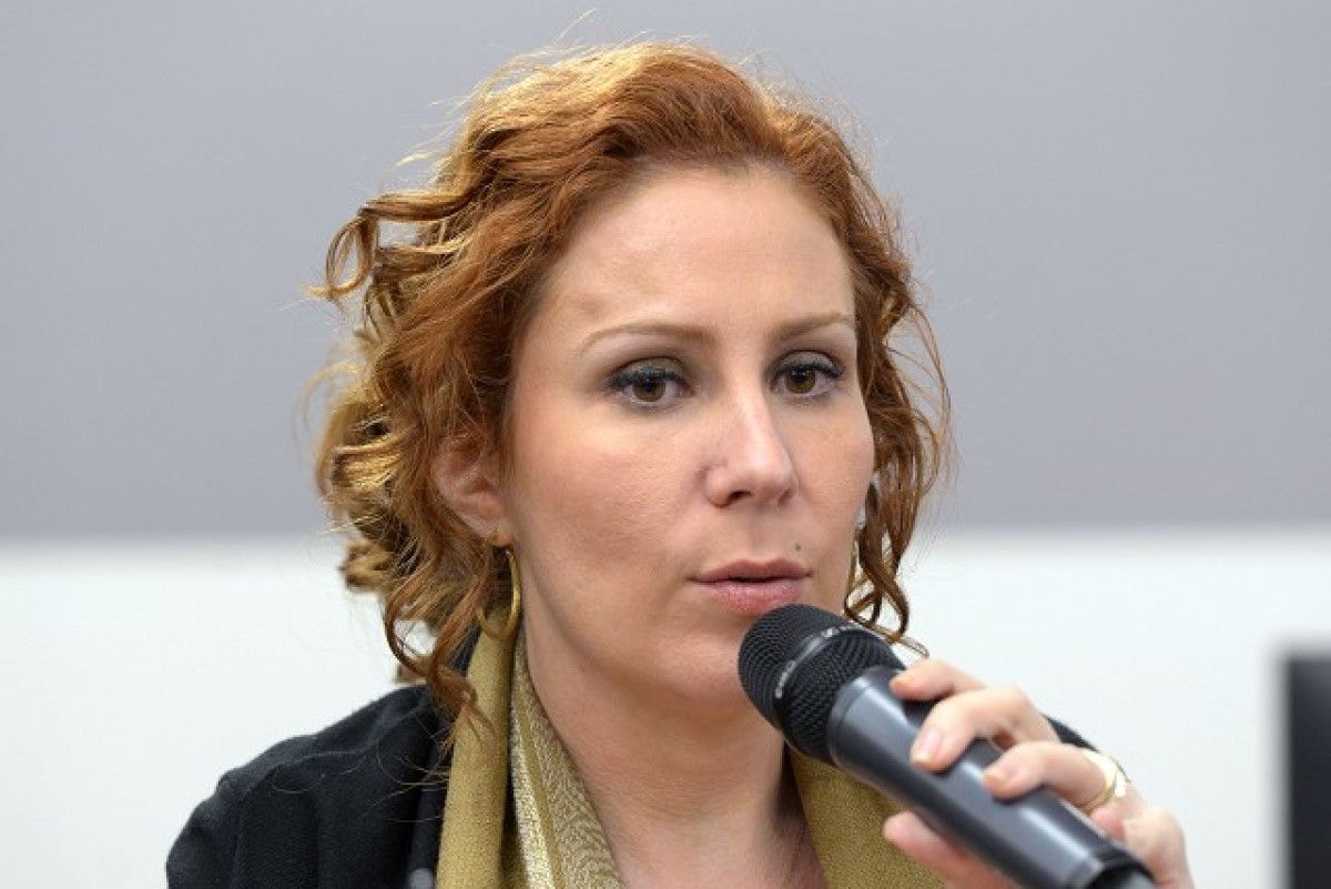 A então líder do movimento Nas Ruas, Carla Zambelli, em audiência pública na Assembleia Legislativa em outubro de 2017