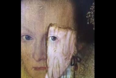 Historiador britânico Philip Mould postou vídeo no Twitter da restauração de um retrato de uma mulhe