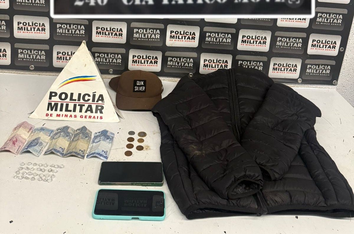 PM prende suspeito de roubar três estabelecimentos em duas horas em MG 