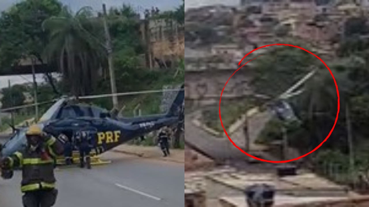 Helicóptero da PRF ‘caiu’ próximo ao Anel Rodoviário