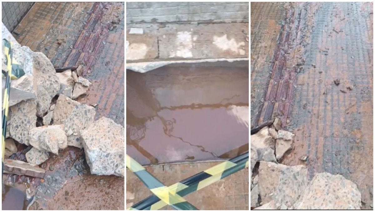 O vazamento dura pelo menos uma semana; moradores cobram Copasa para resolução total do problema