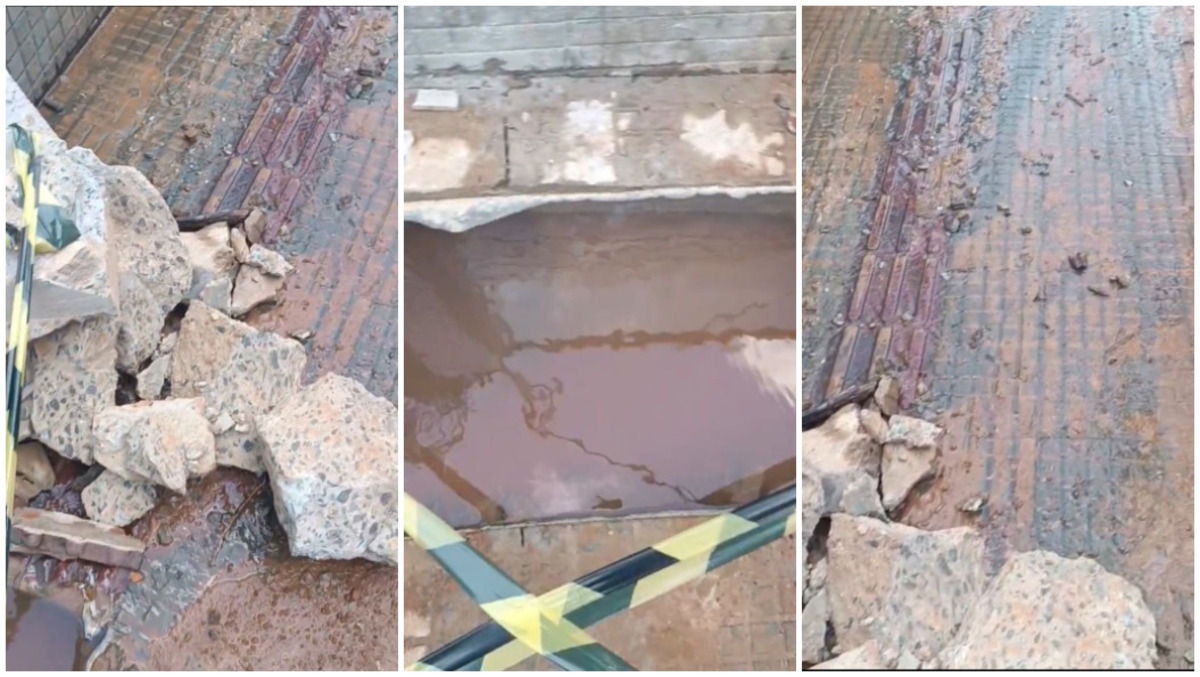 O vazamento dura pelo menos uma semana; moradores cobram Copasa para resolução total do problema