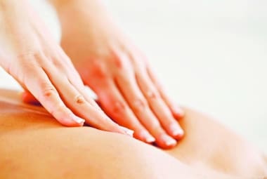 Close-up of a back massage