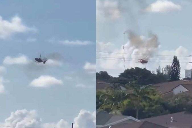 Helicóptero cai