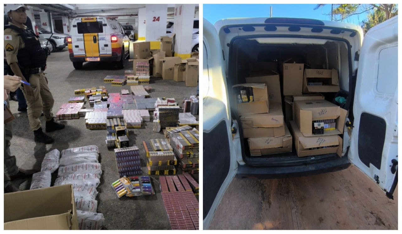 Carga de cigarros e outros produtos variados do tabaco foram apreendidos em Valadares; valor estimado é de R$ 100 mil