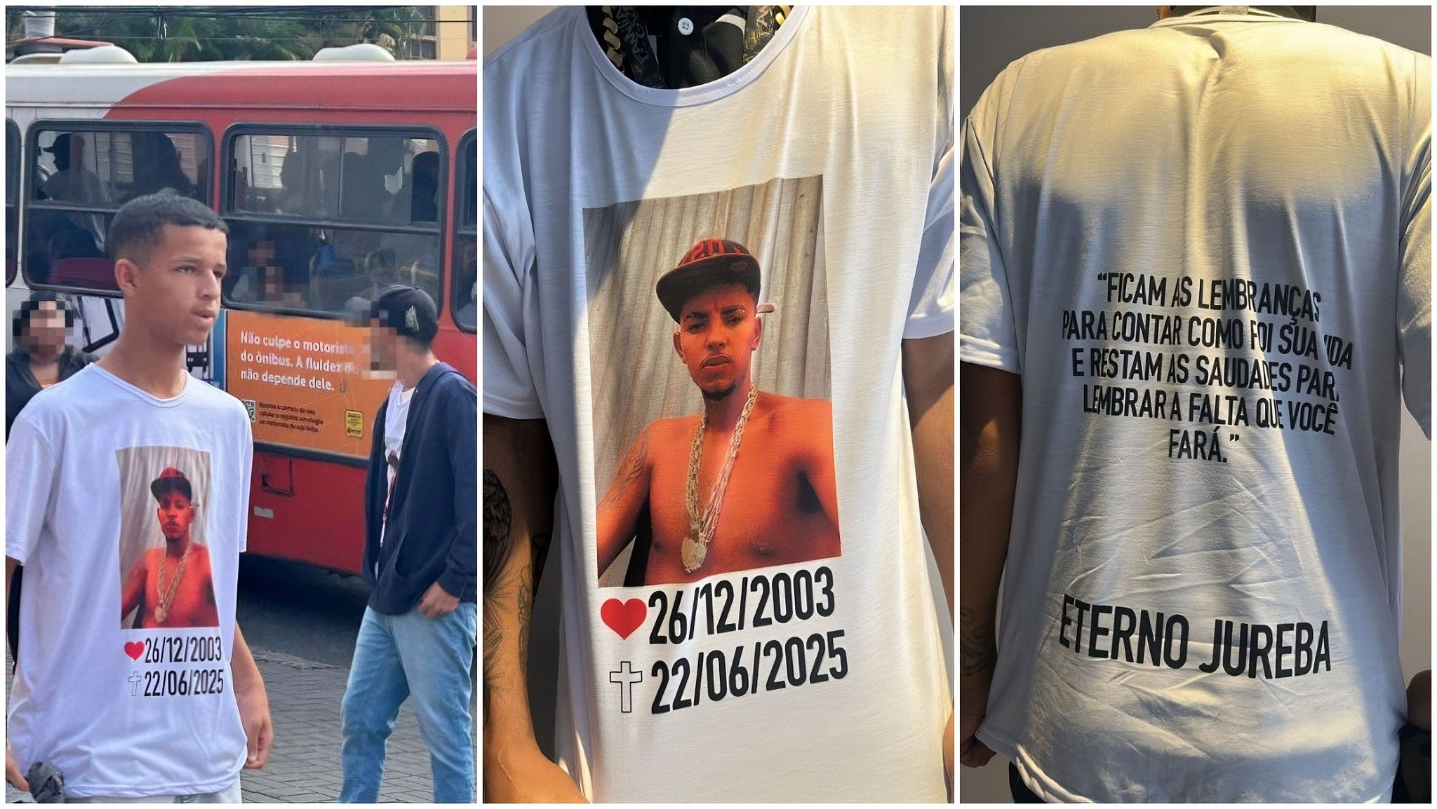 No velório de jovem de 21 anos morto a tiros durante um festival de pipas, no último domingo (22), vários parentes e amigos fizeram suas homenagens