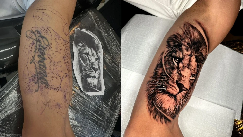 Réver cobriu a tatuagem que mostrava o nome da ex-esposa