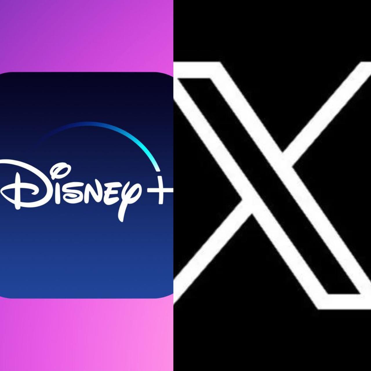 Logos da Disney+ e do X