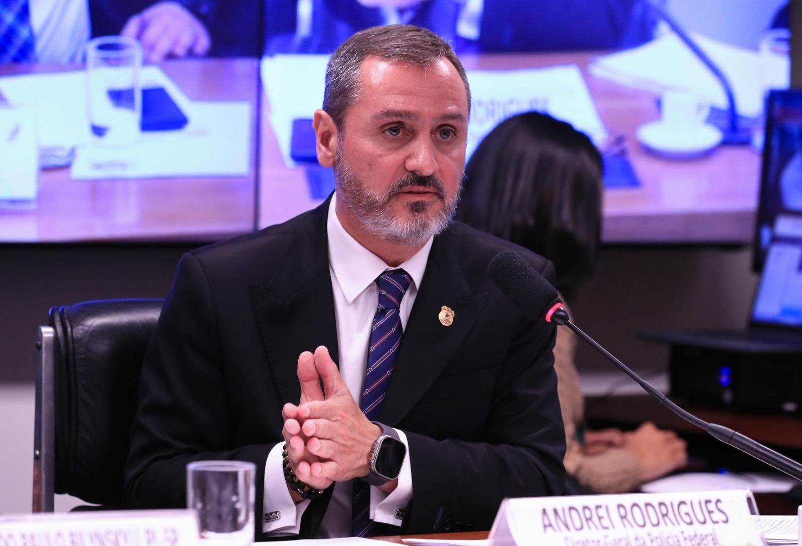 O diretor-geral da Polícia Federal, Andrei Rodrigues, esteve na Comissão de Segurança Pública da Câmara dos Deputados