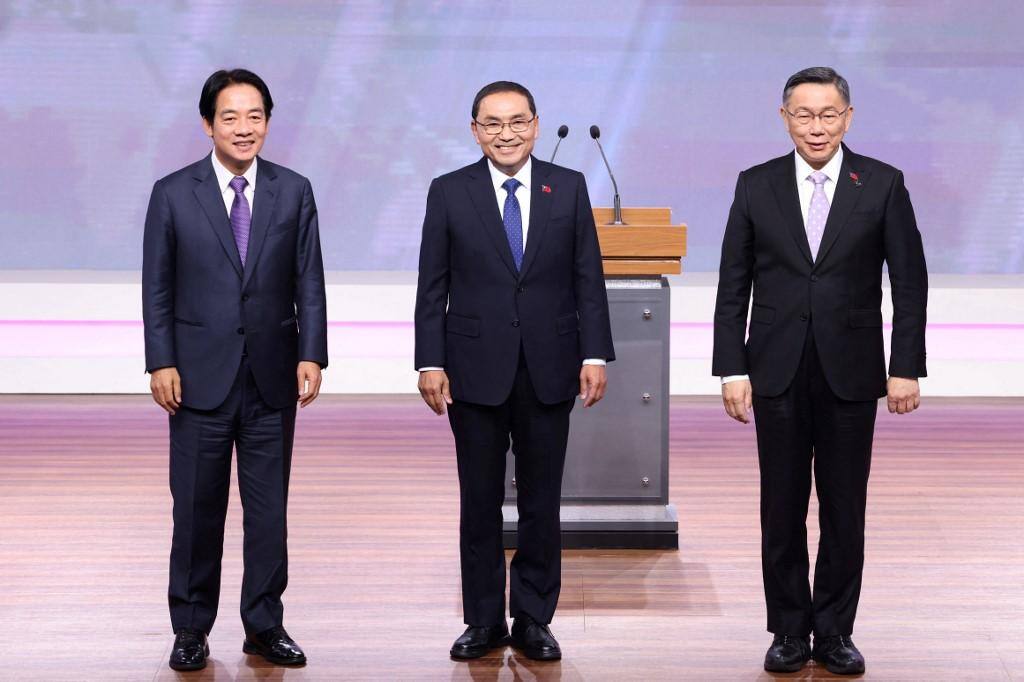Lai Ching-te, Hou Yu-ih e Ko Wen-je, candidatos à presidência de Taiwan