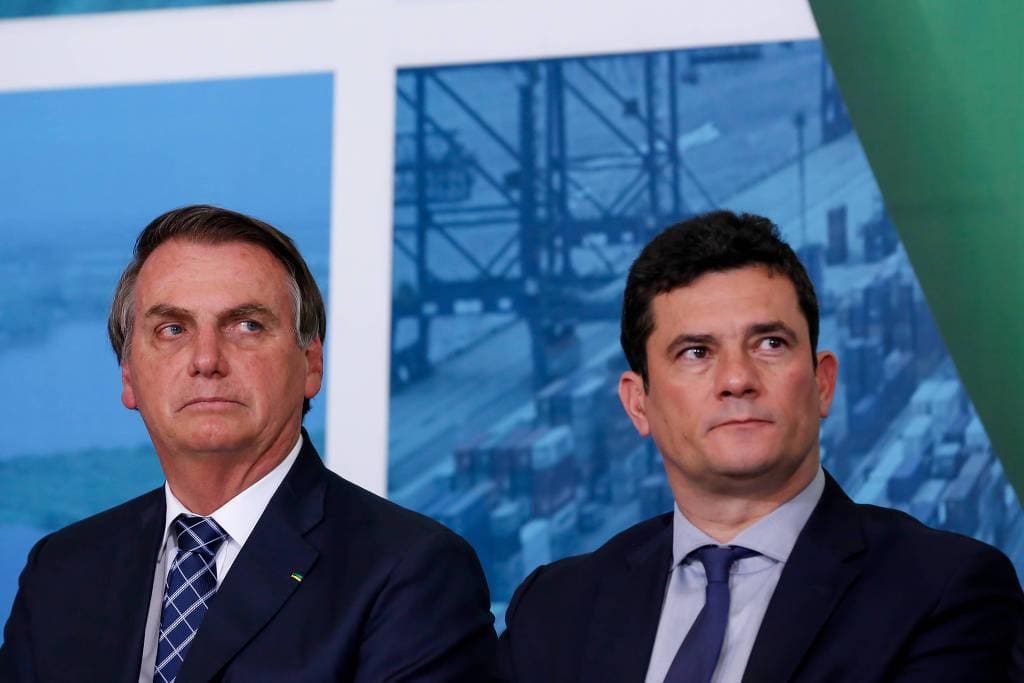 Jair Bolsonaro e Sergio Moro durante evento em dezembro de 2019
