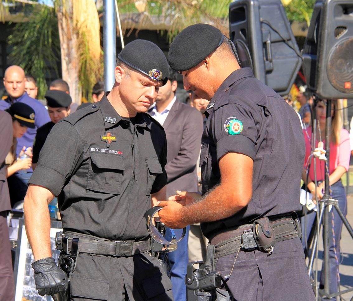 O coronel Benito Franco na solenidade que marcou sua posse no comando da Rotam: sua prisão pela PF mudou procedimentos em Goiás