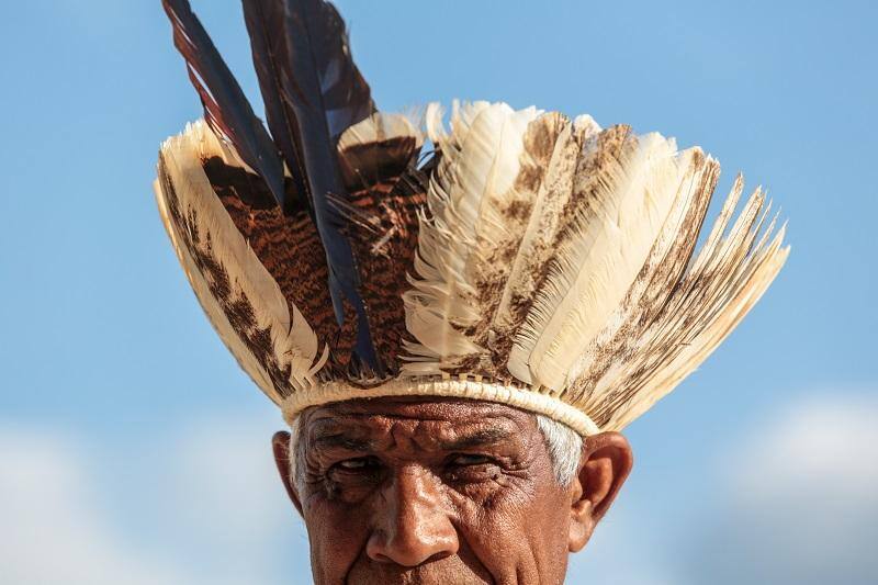 Indígena da etnia Krenak, em Minas Gerais