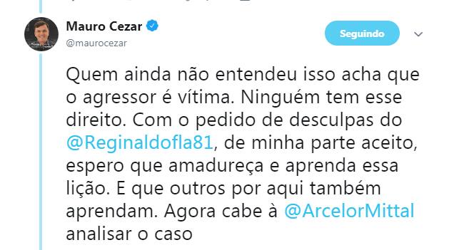 Mauro Cezar Pereira recebeu e aceitou pedido de desculpas do torcedor flamenguista