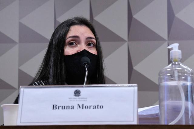 Bruna Morato em depoimento à CPI que apura a condução da pandemia de Covid-19 pelo governo federal
