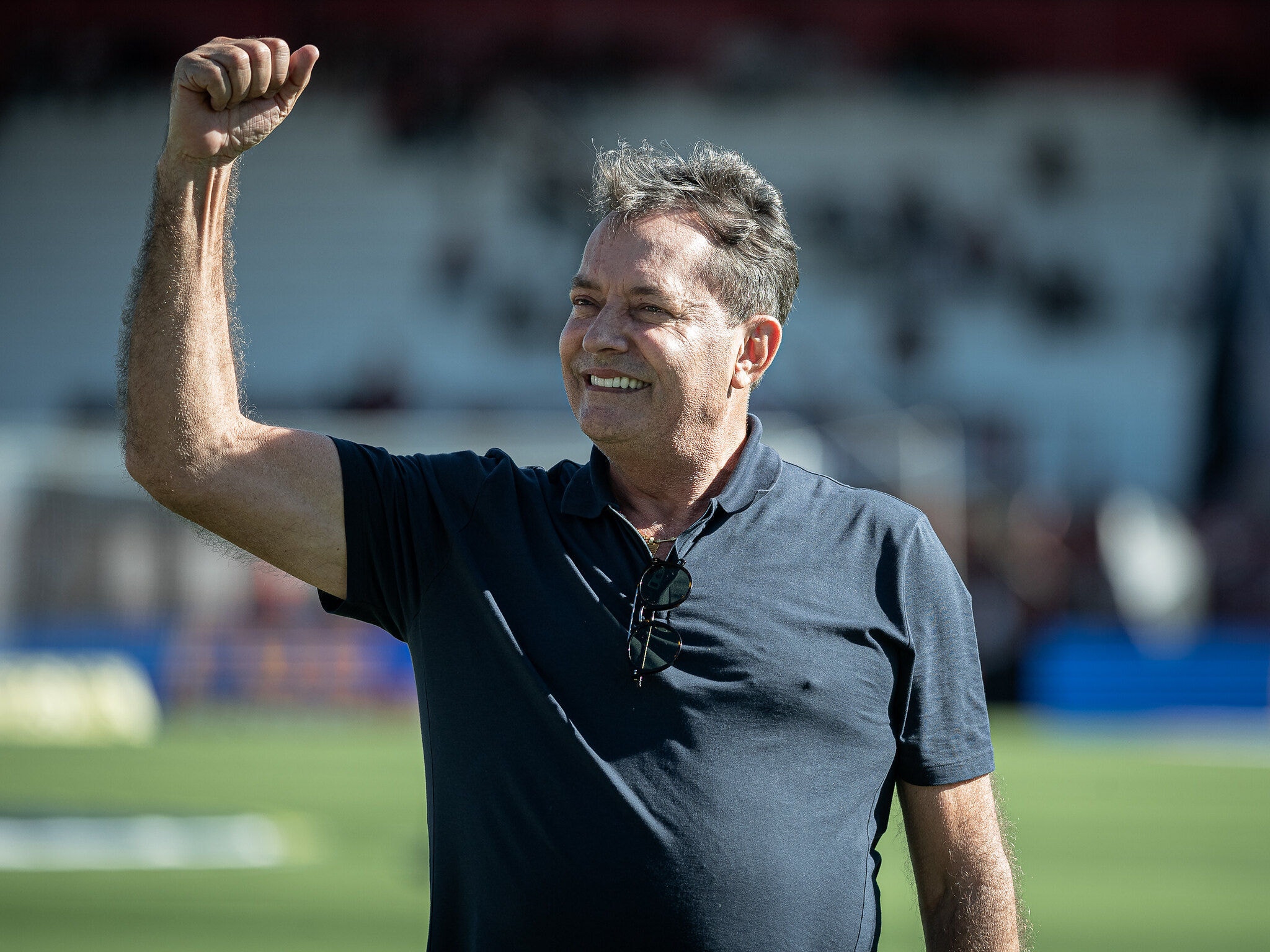 Sócio majoritário do Cruzeiro, Pedro Lourenço marcou presença em Goiânia 
