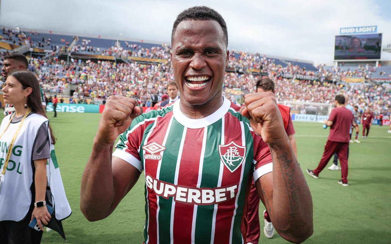 Jhon Arias comemora a classificação do Fluminense para as semifinais do Mundial de Clubes (Foto: Marcelo Gonçalves/FFC)