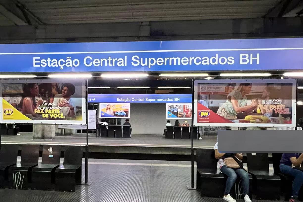 Estação Central do metrô foi "batizada" com o nome "Estação Central Supermercados BH"