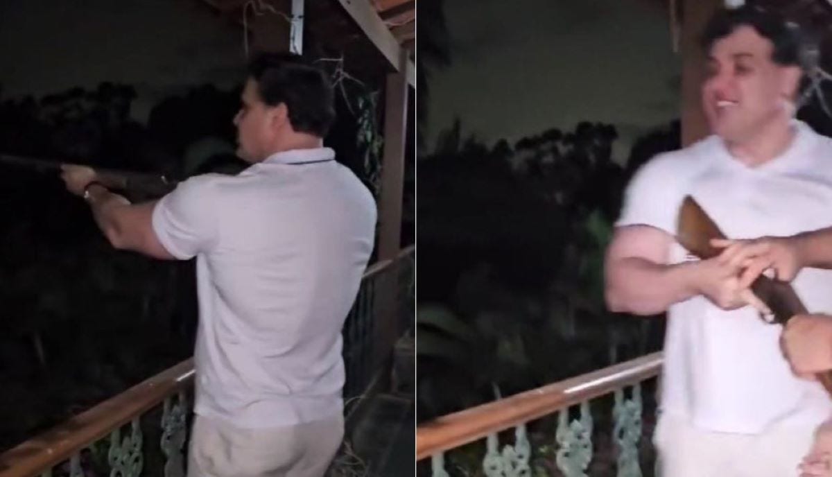 Vídeo mostra empresário Renê da Silva Nogueira Júnior atirando com arma  