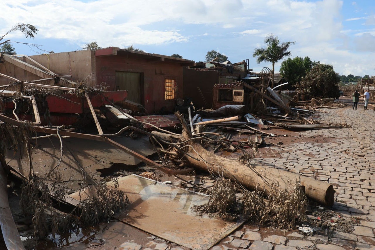Na cidade de Estrela, no Vale do Taquari, boa parte das residências foram danificadas