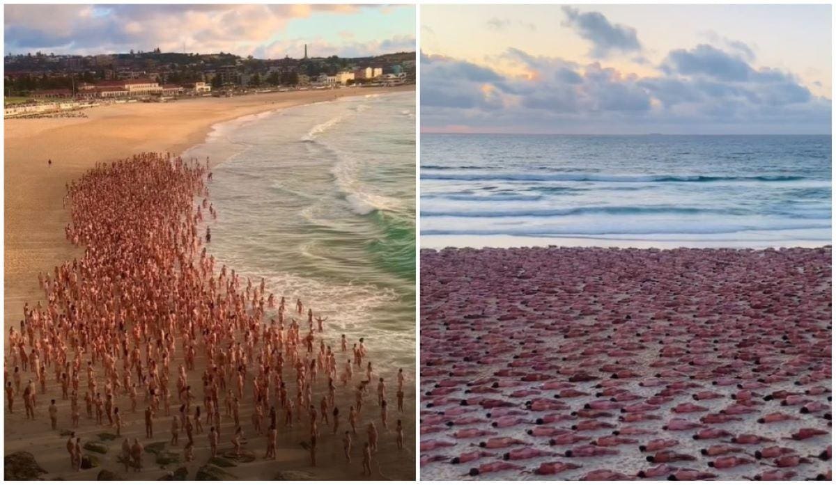 Número de voluntários em intervenção artística de Spencer Tunick representa os mais de 2000 australianos que morrem anualmente de câncer de pele
