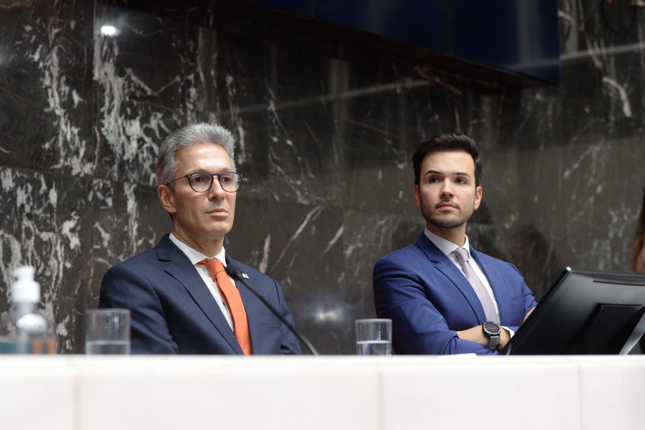Romeu Zema (governador – Novo/MG), Tadeu Martins Leite (presidente da ALMG – MDB/MG)