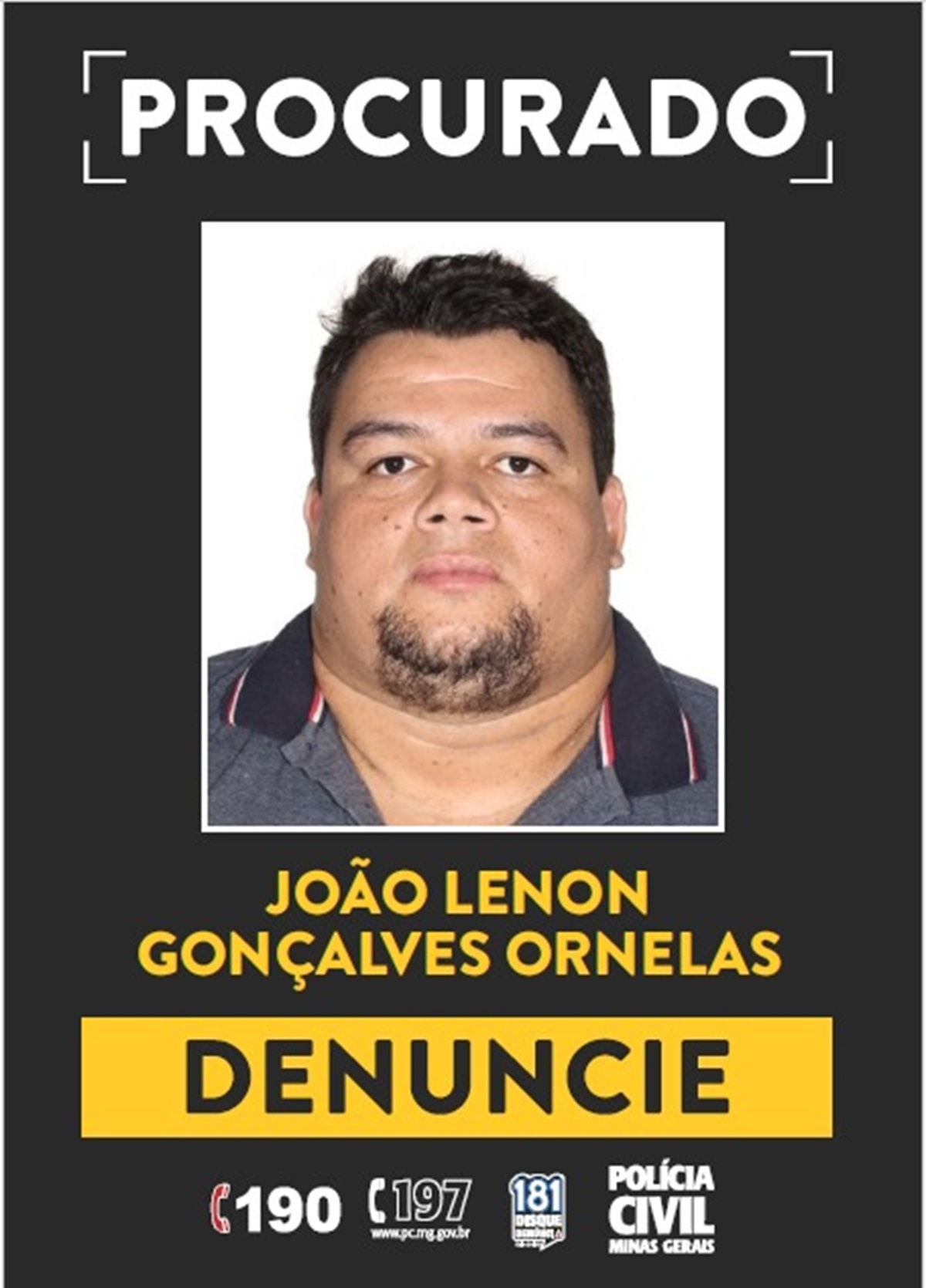 João Lenon é suspeito de um crime cometido no dia 22 de abril deste ano