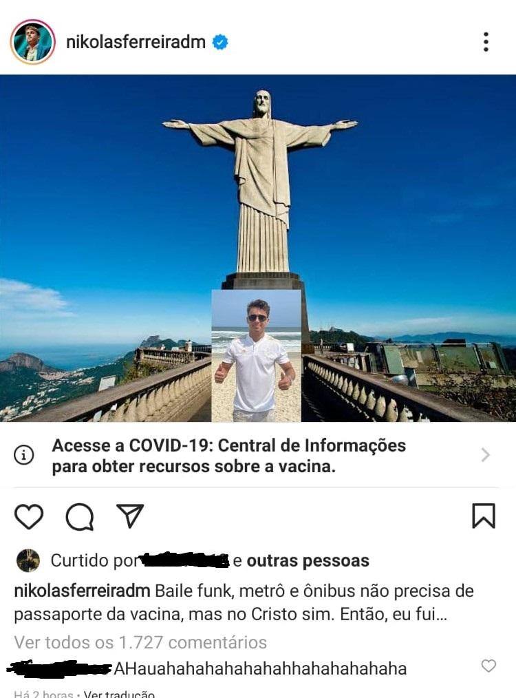 Nikolas Ferreira no Cristo Redentor