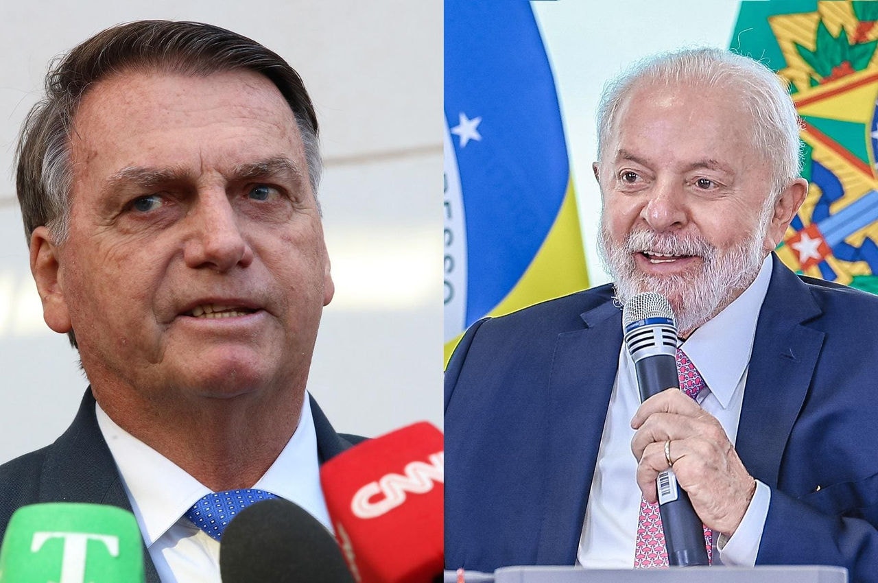 Na ordem, o ex-presidente Jair Bolsonaro e o atual chefe do Executivo, Luiz Inácio Lula da Silva