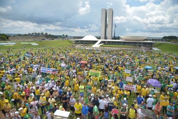 Houve protesto também em Brasília