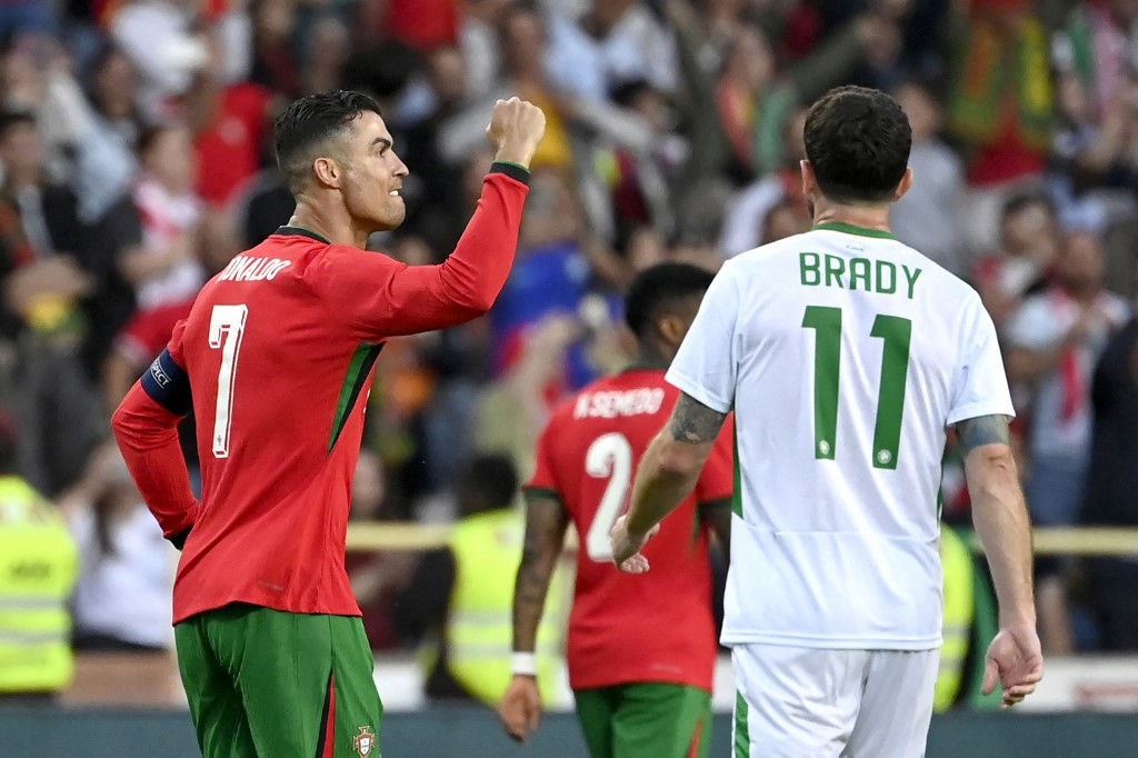 Cristiano Ronaldo marcou duas veses no amistoso