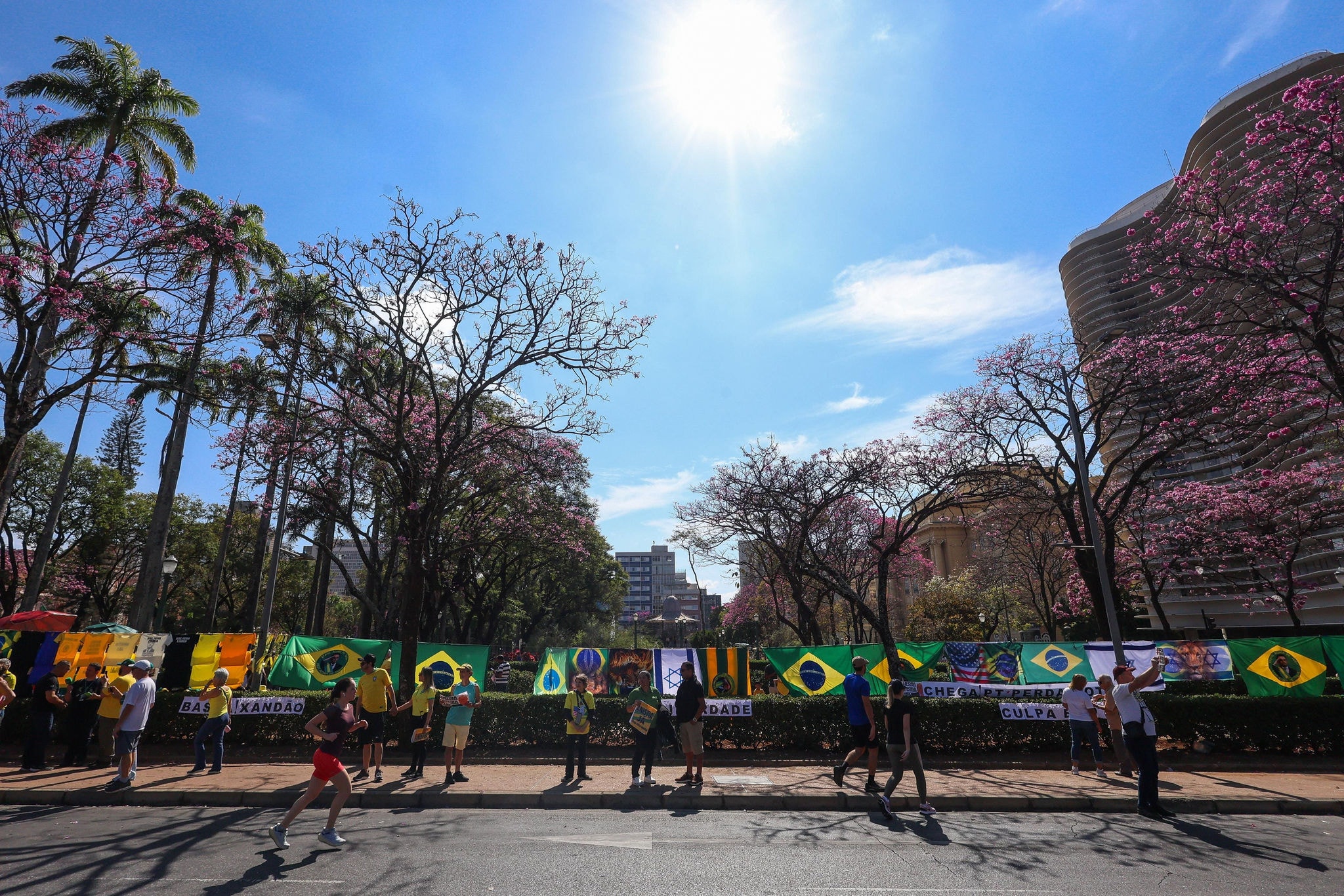 Praça da Liberdade é palco das manifestações bolsonaristas em BH