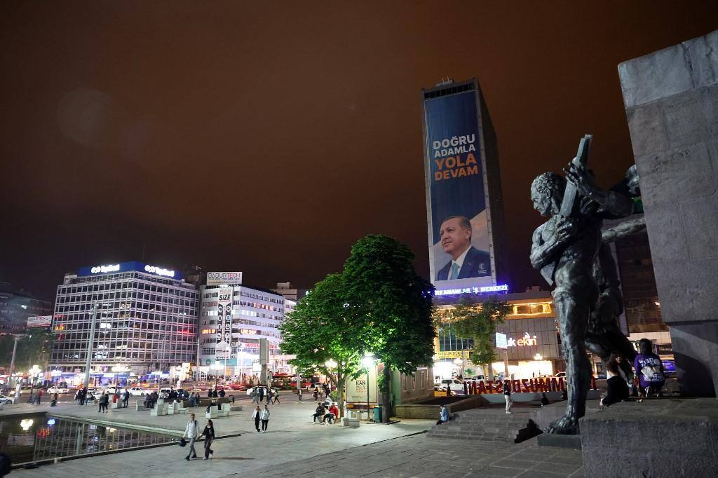 Propaganda eleitoral de Recep Erdogan, em Ancara, Turquia