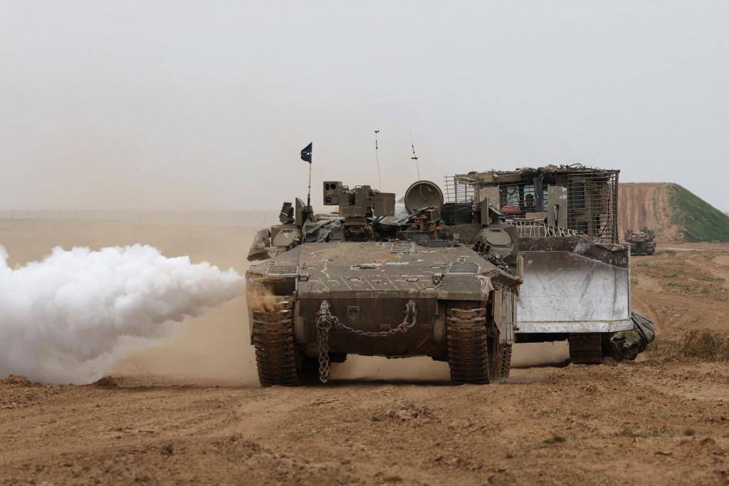 Tanque israelense na fronteira da Faixa de Gaza