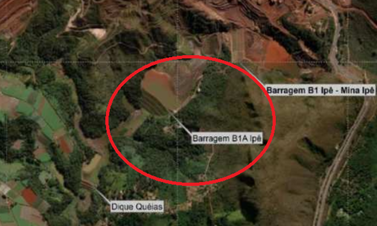 Barragem B1-A, da mineradora Emicon, tem nível de emergência elevado em Brumadinho 