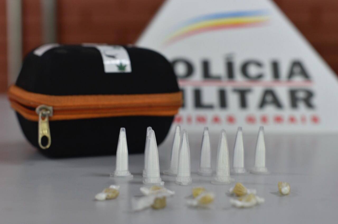 Uma quantidade de drogas foi apreendida