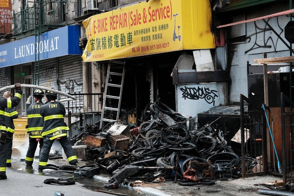 Incêndio loja de bicicleta Nova York