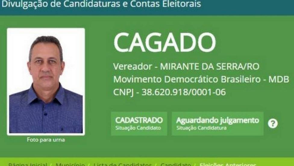 "Cagado" tenta a reeleição em Rondônia.