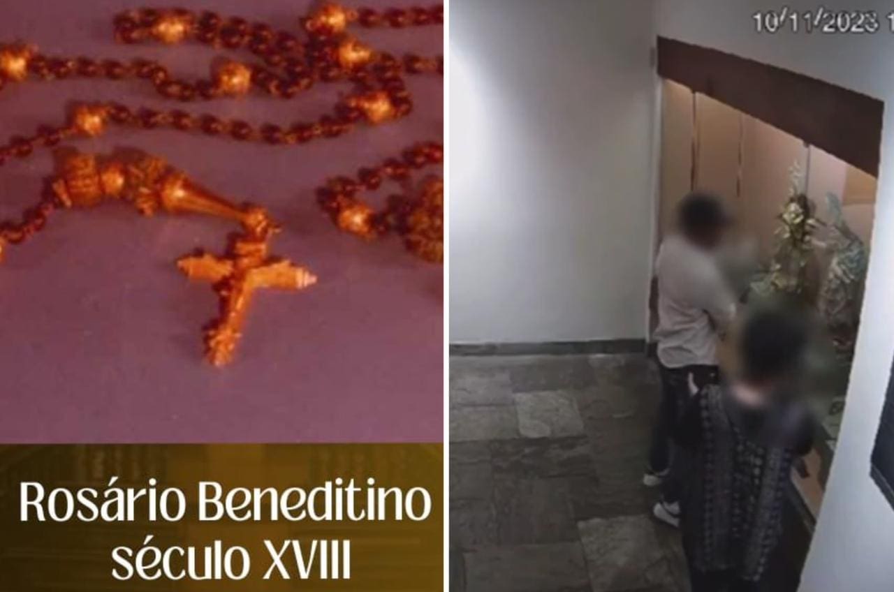 Casal furta rosário de ouro do século XVIII em igreja de Ouro Preto