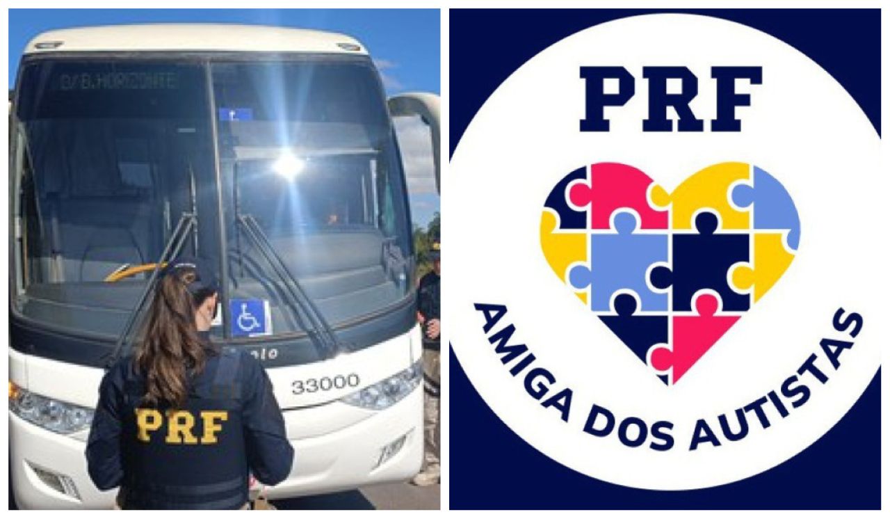 PRF aborda ônibus na BR-381 durante a 'Blitz do Autismo'